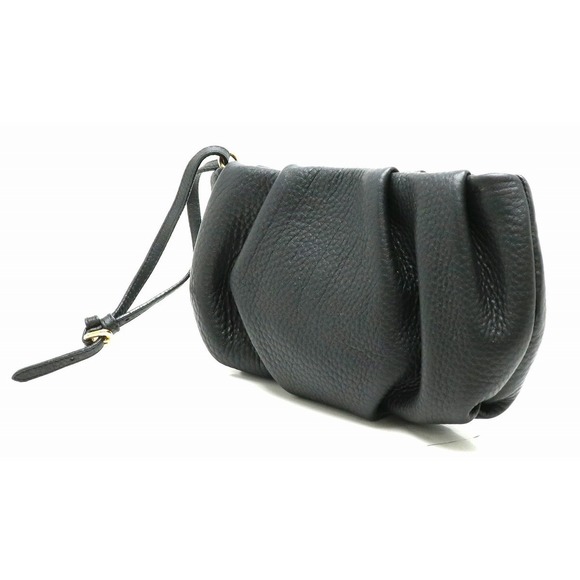 Prada Leather Bag Black Gathered Clutch - Picture 1 of 9